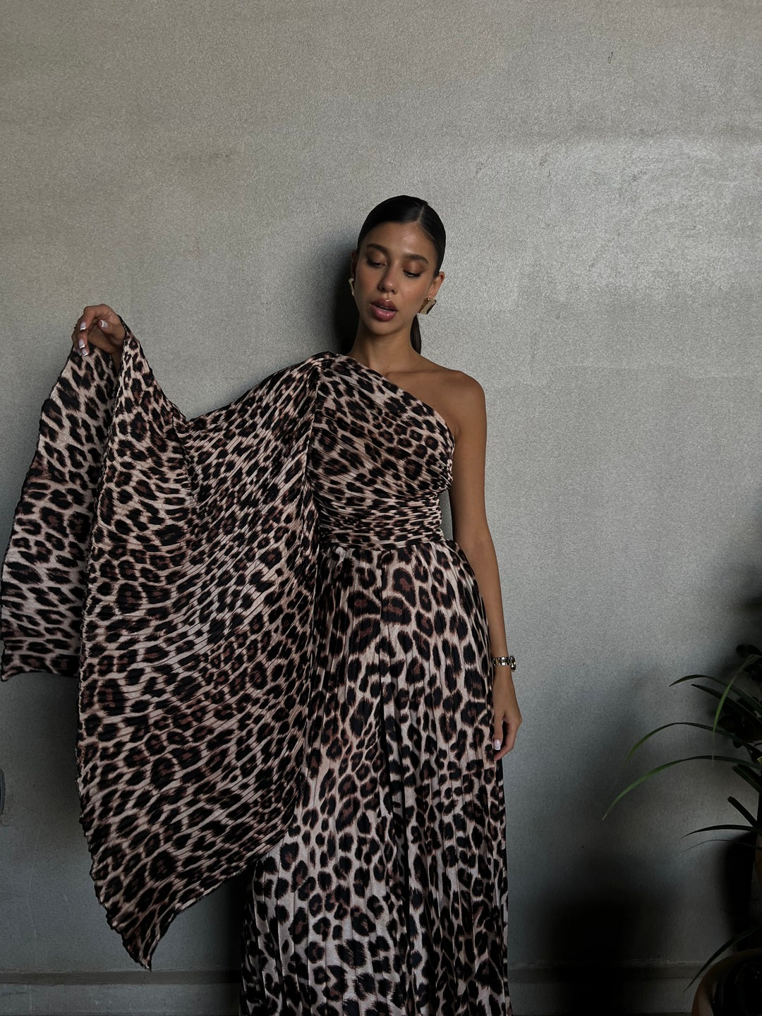 Leopard Plissé Jumpsuit