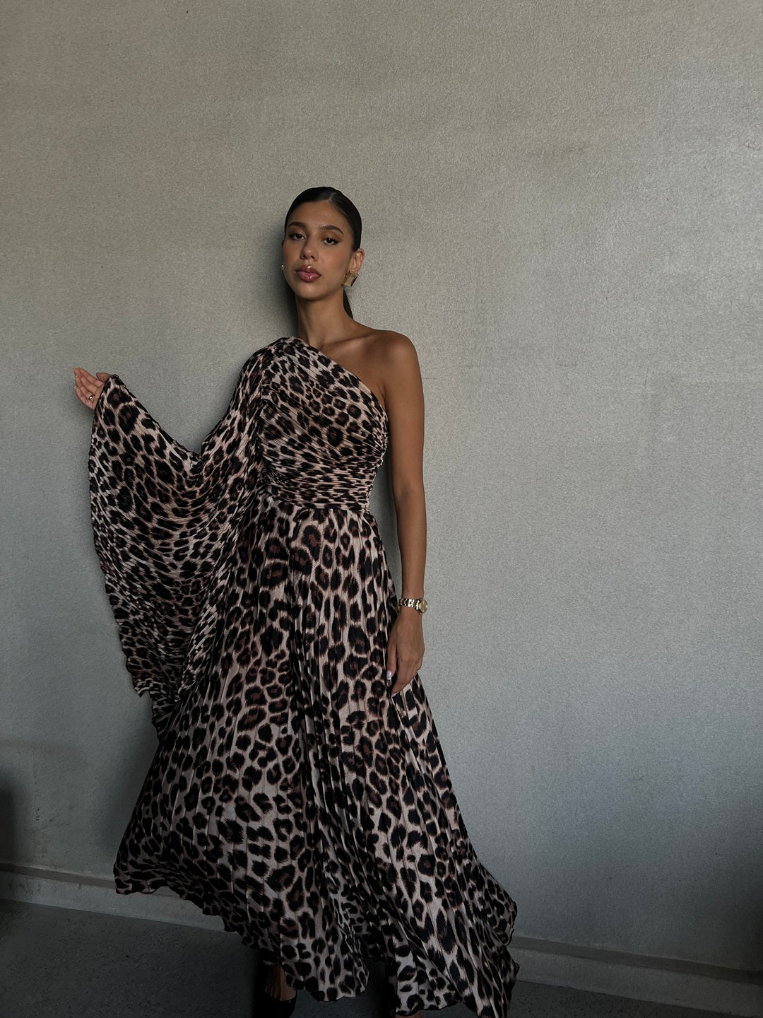 Leopard Plissé Jumpsuit