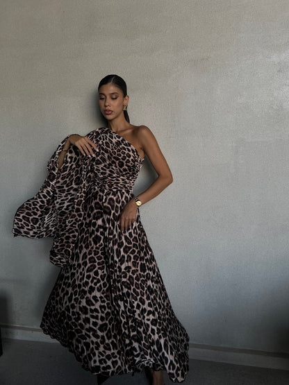 Leopard Plissé Jumpsuit