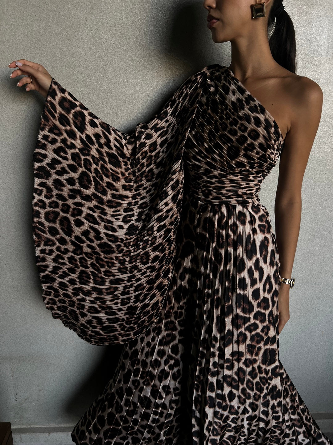 Leopard Plissé Jumpsuit